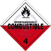 Placard Class 4.2: Spontaneously Combustible, Domestic Standard Worded